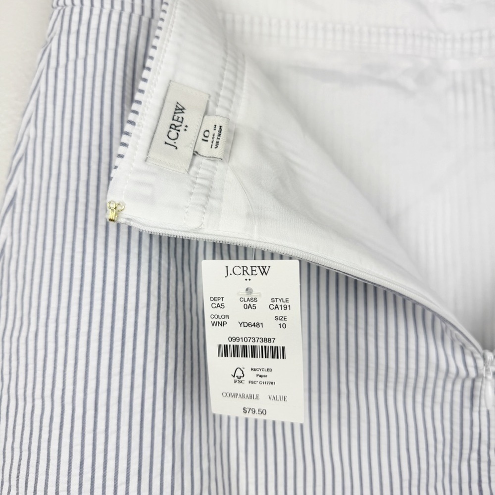J. Crew Seersucker Cotton A-line Mini Skirt Stripes Size 10/M NWT - Picture 6 of 7
